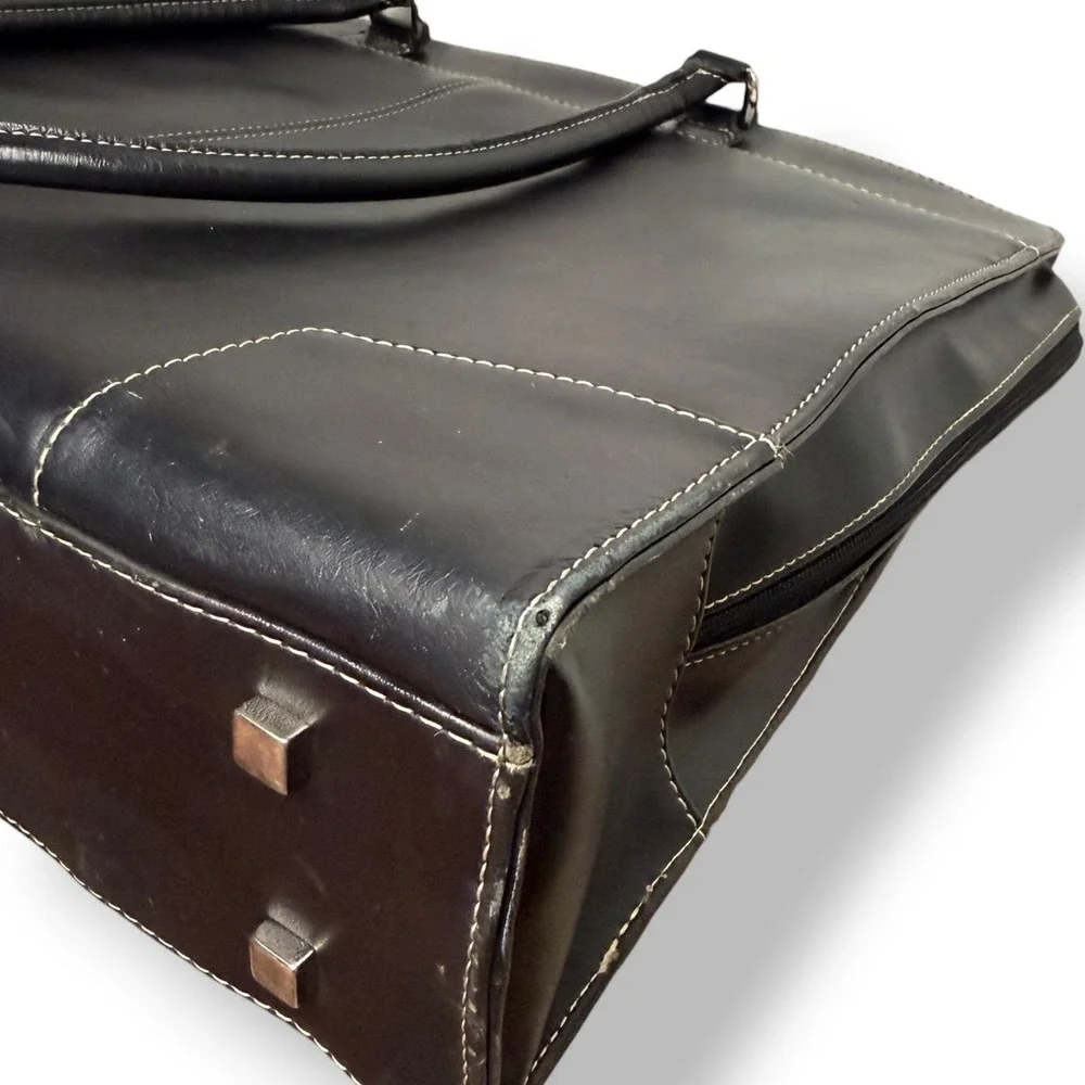 Targus Ladies Deluxe Tote Series Black Leather Laptop Commuter Bag